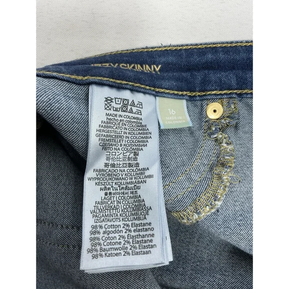 Womans Michael Kors Izzy Skinny Pullon Blue Jeans Size 16 Ankle - Picture 4 of 9